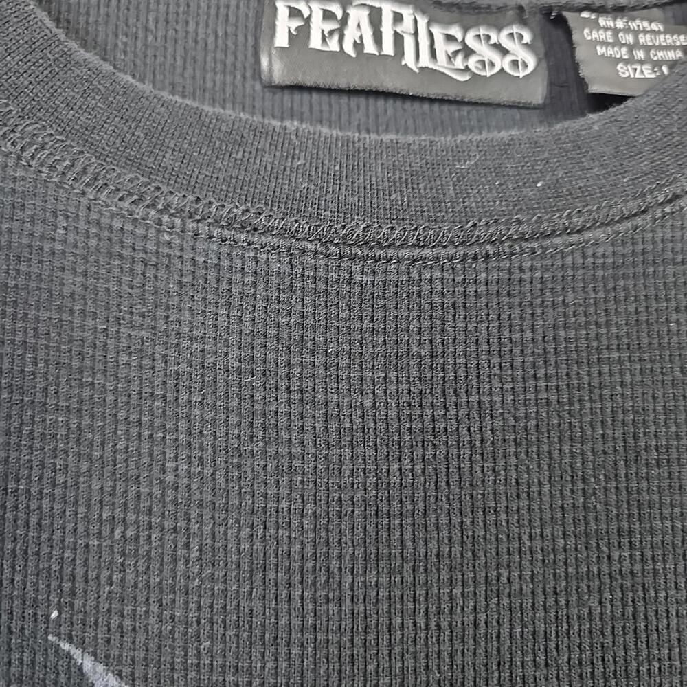 Fearless Man's Termal Long Sleeve Waffle Shirt Size L Black - Picture 4 of 9